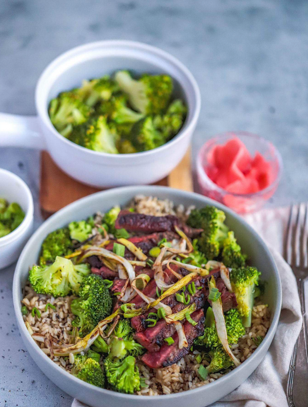 Broccoli and Steak Protein Bowl GF